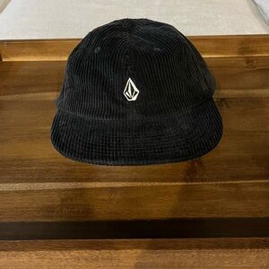 Volcom Black Corduroy Hat with Logo